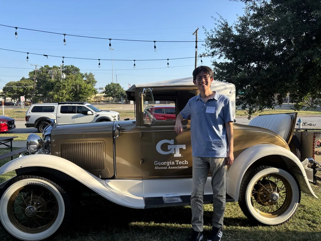 Jerry beside the Georgia Tech Ramblin' Wreck