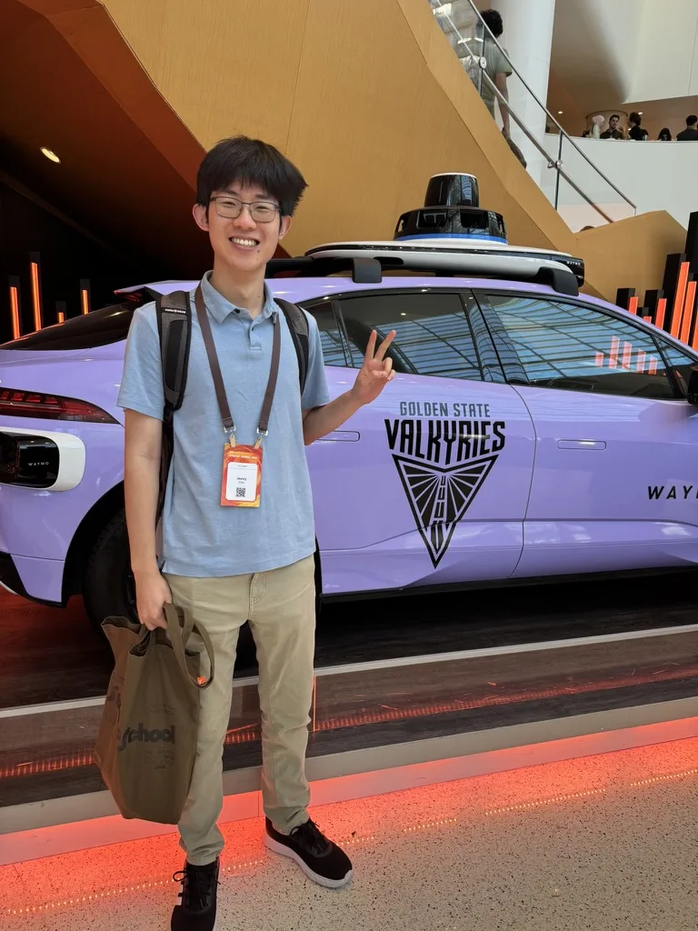 Jerry at a self-driving car exhibit